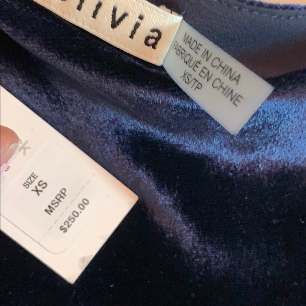 Alice & Olivia one shoulder velvet top - Picture 3 of 3